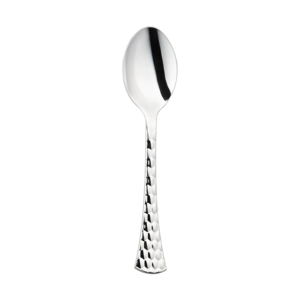 Shiny Silver Glamour Cutlery Disposable Plastic Spoons