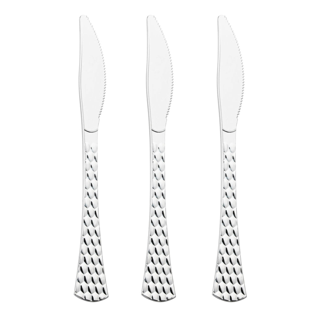 Shiny Silver Glamour Cutlery Disposable Plastic Knives