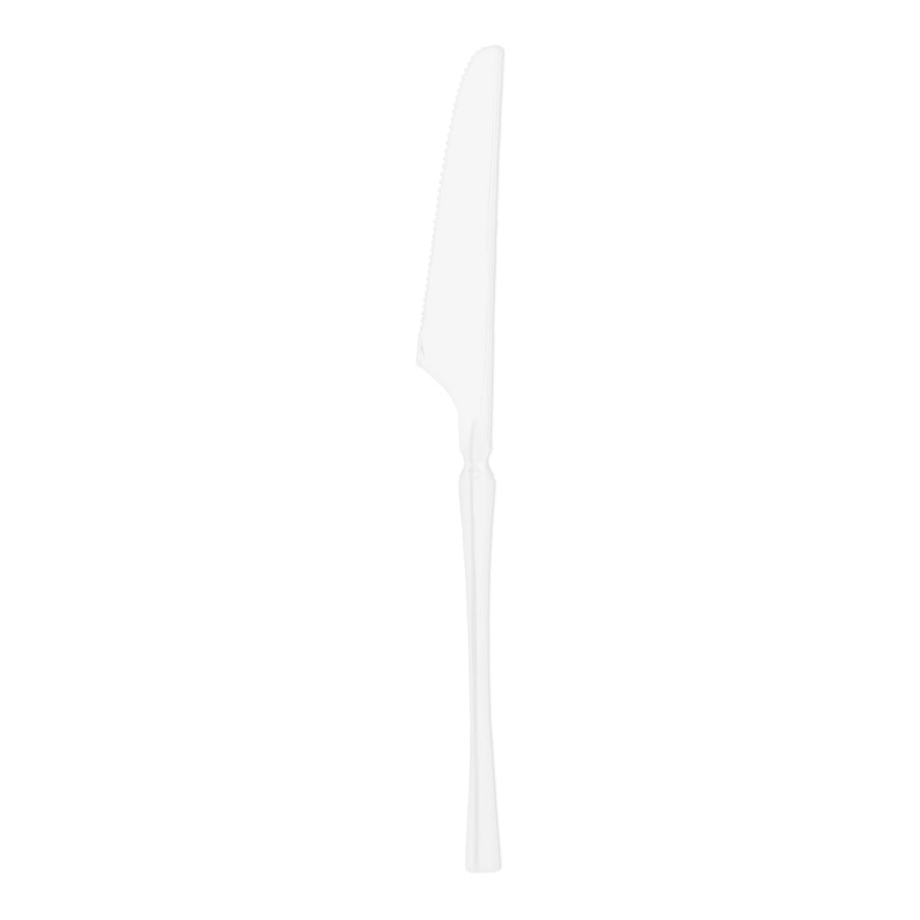 Solid White Moderno Disposable Plastic Dinner Knives