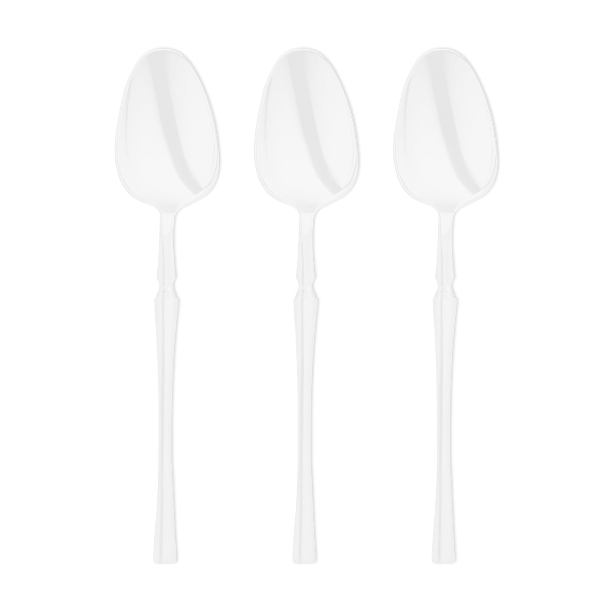 Solid White Moderno Disposable Plastic Dessert Spoons