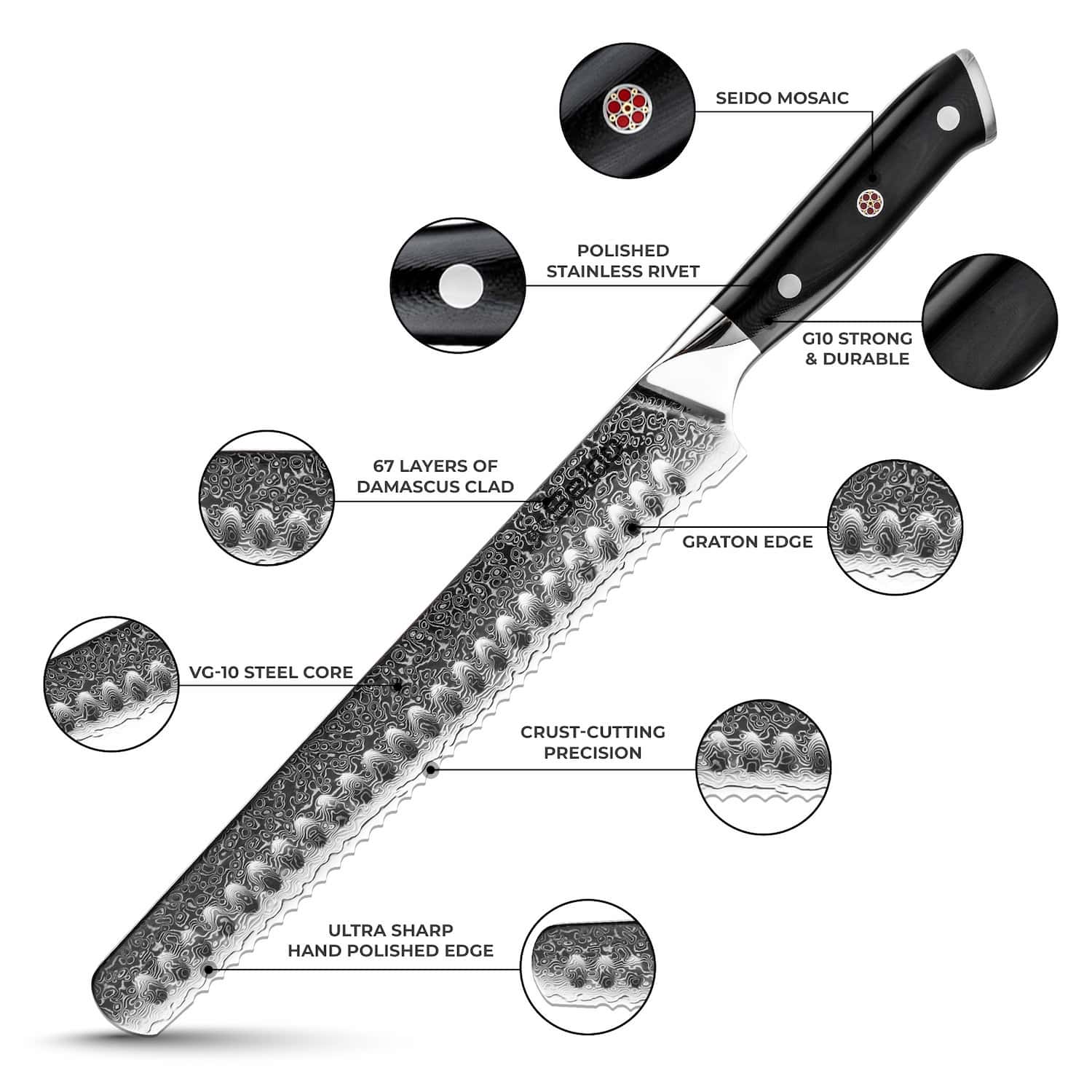 Shujin 10" Serrated Knife