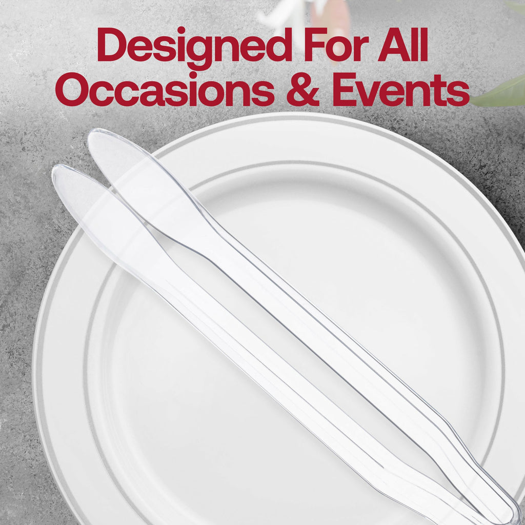 12" Clear Disposable Plastic Serving Tongs