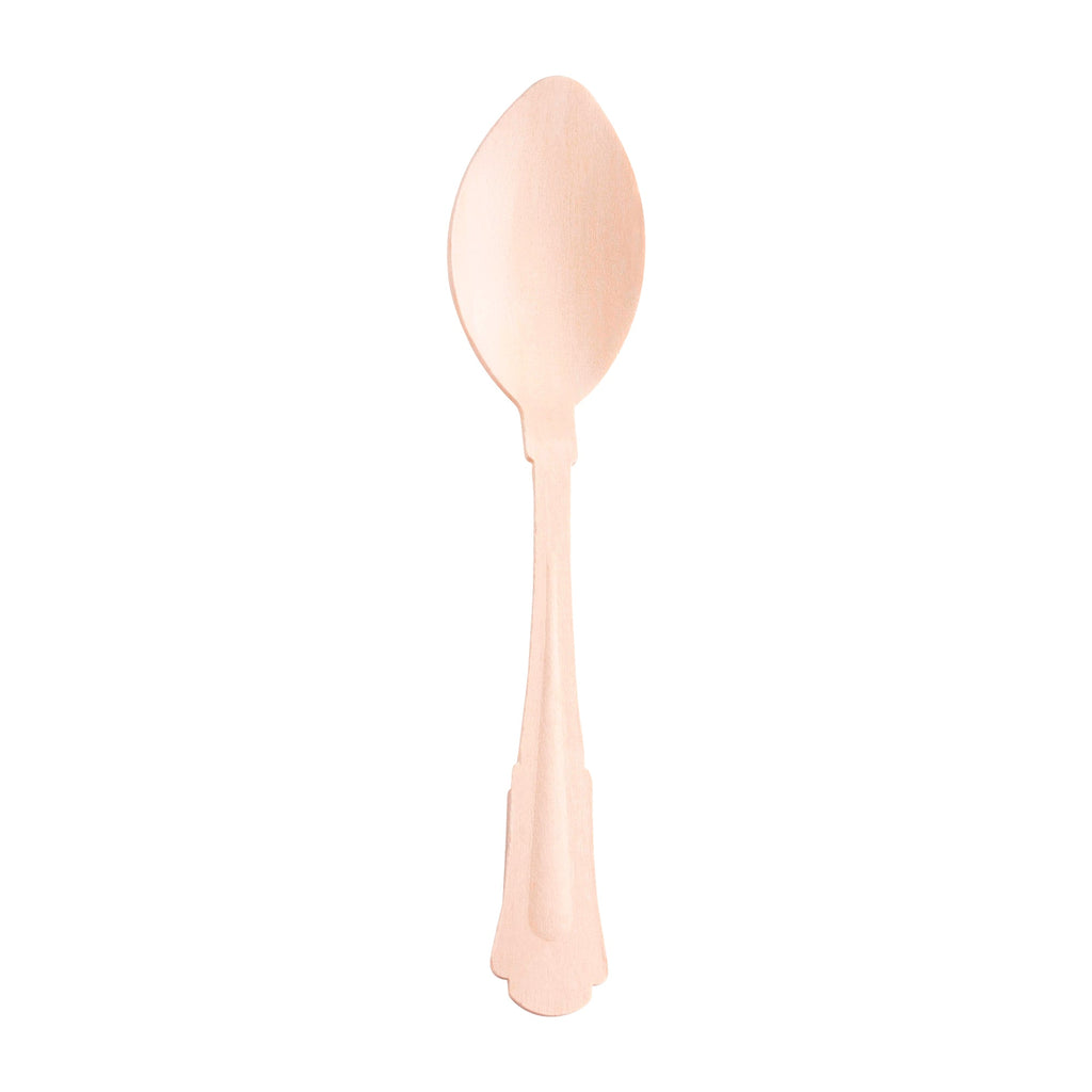 Silhouette Birch Wood Eco Friendly Disposable Dinner Spoons