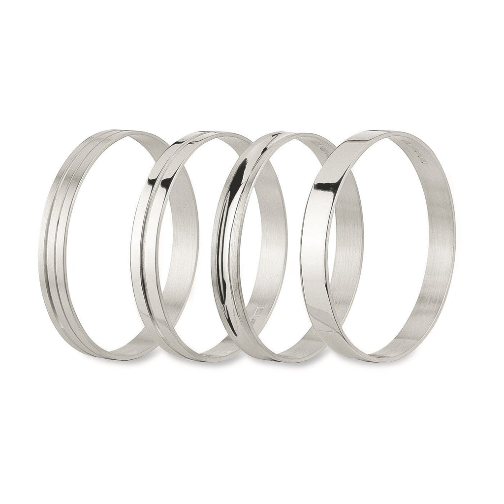 Silver Bangle Satin with Polished Valley Small