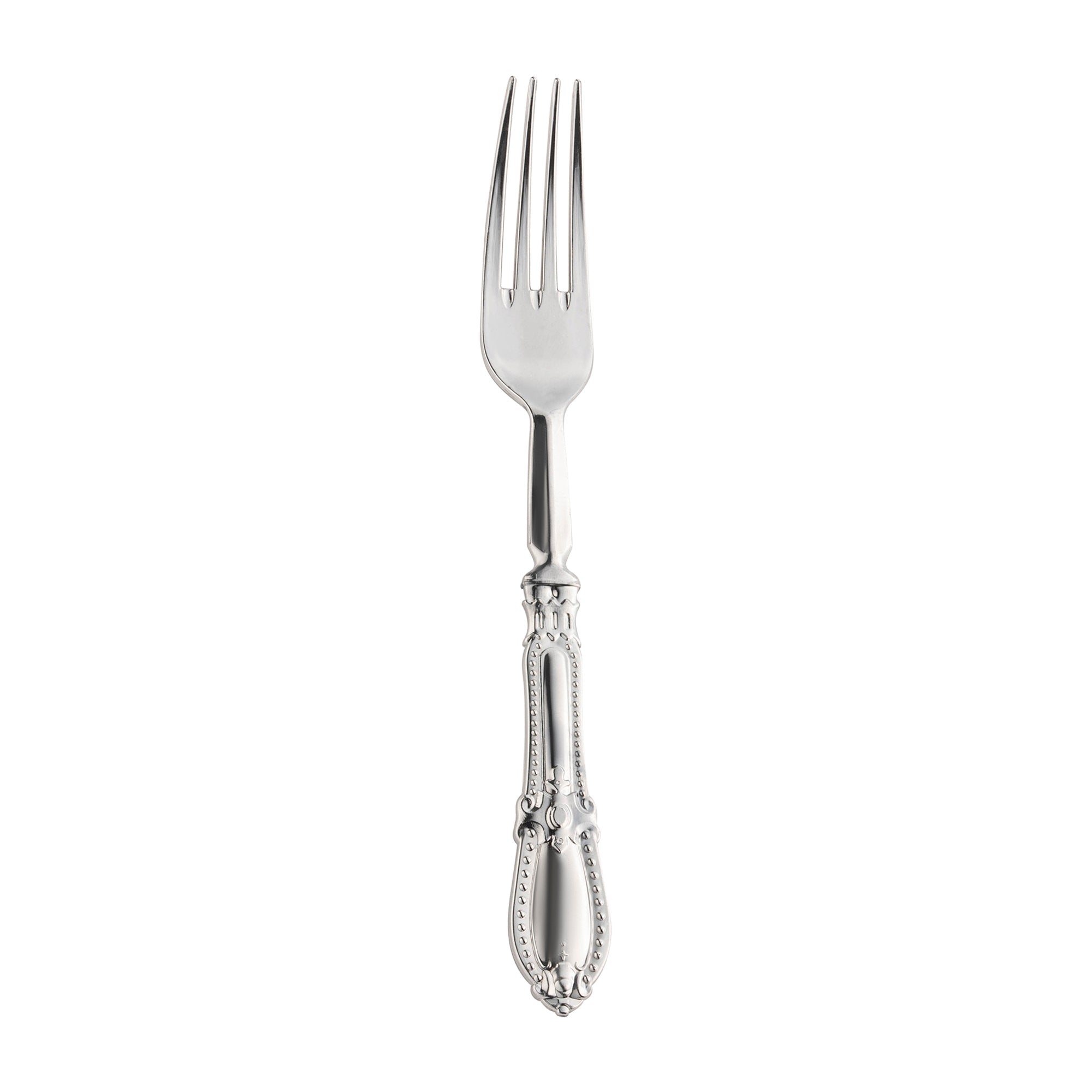 Silver Baroque Disposable Plastic Dinner Forks
