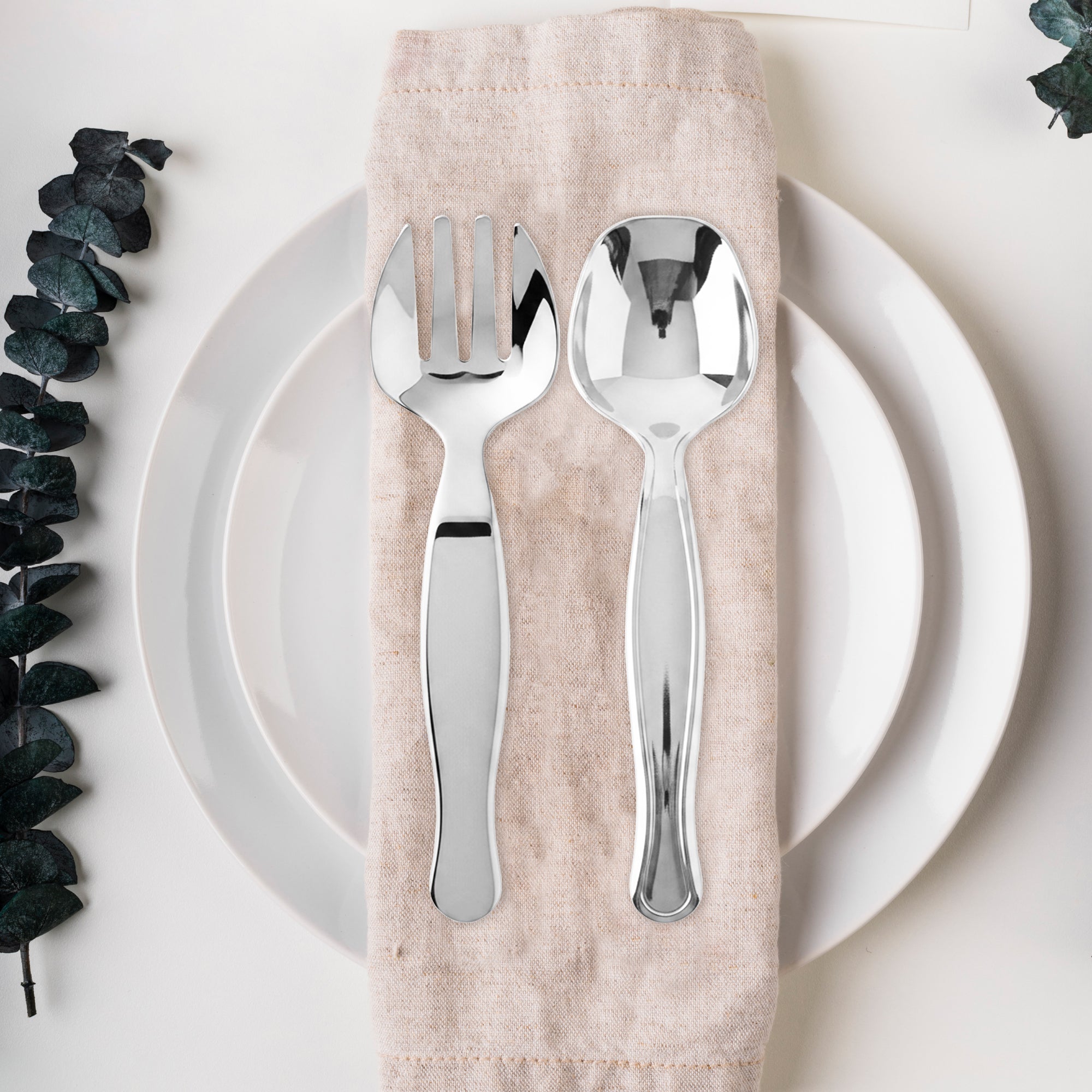 Silver Disposable Plastic Serving Forks