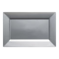 Silver Rectangular Plastic Dessert Plates (5.5" x 8.5")