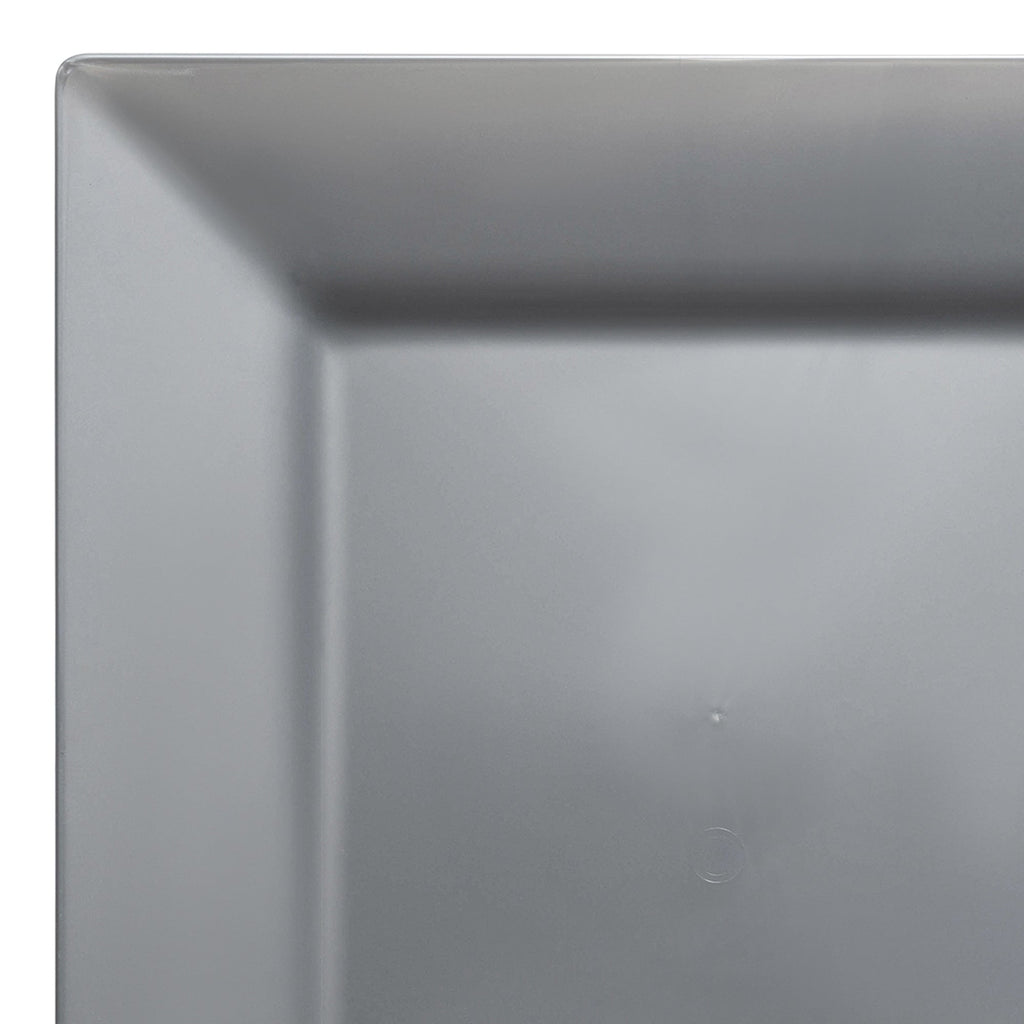 Silver Square Plastic Salad Plates (6.5")