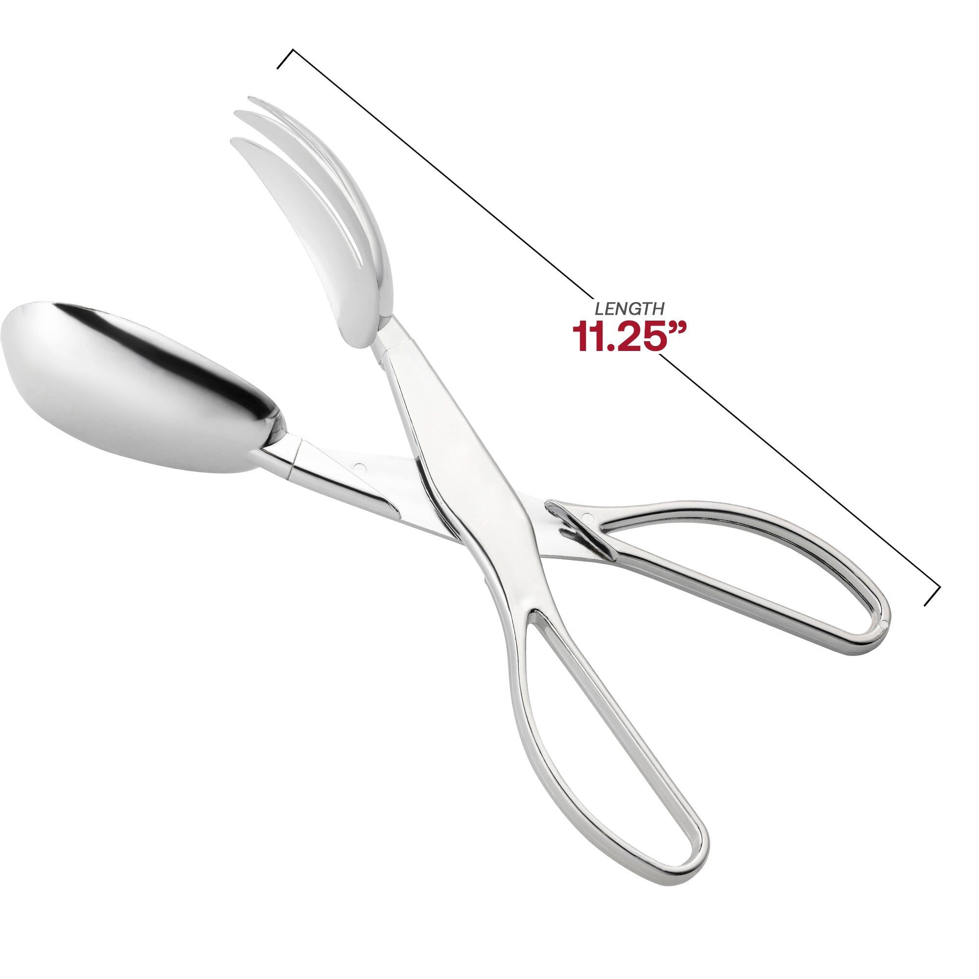 Silver Disposable Plastic Serving Salad Scissor Tongs