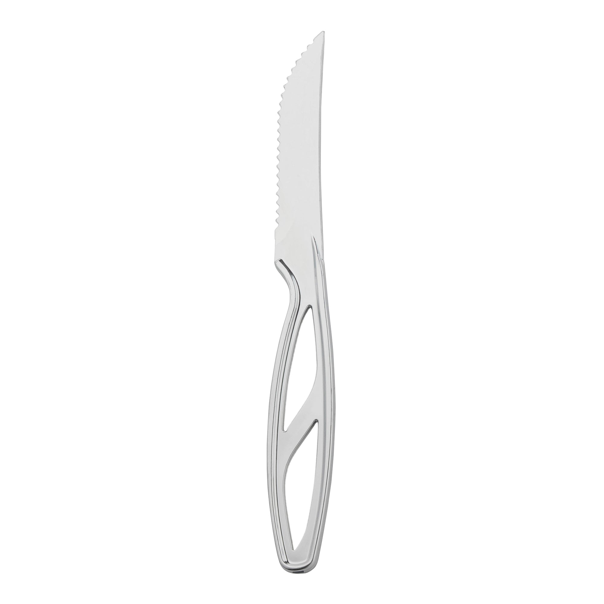 Silver Disposable Plastic Steak Knives