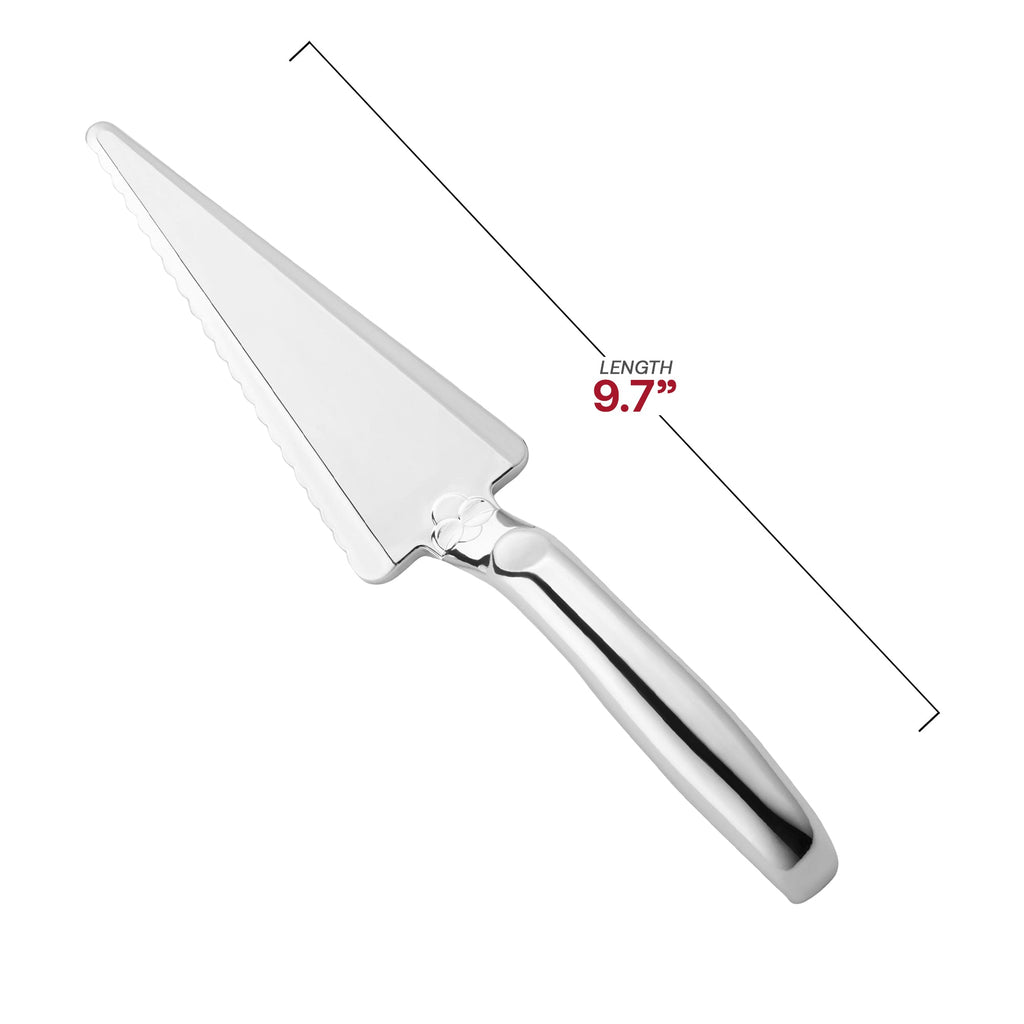Shiny Silver Disposable Plastic Cake Cutters/Lifters