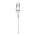 Silver with White Handle Moderno Disposable Plastic Dinner Forks