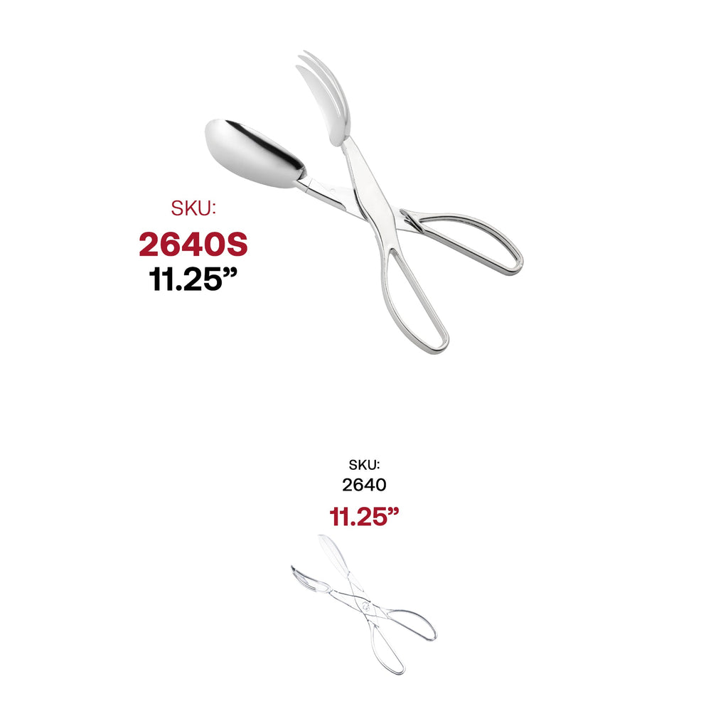 Silver Disposable Plastic Serving Salad Scissor Tongs