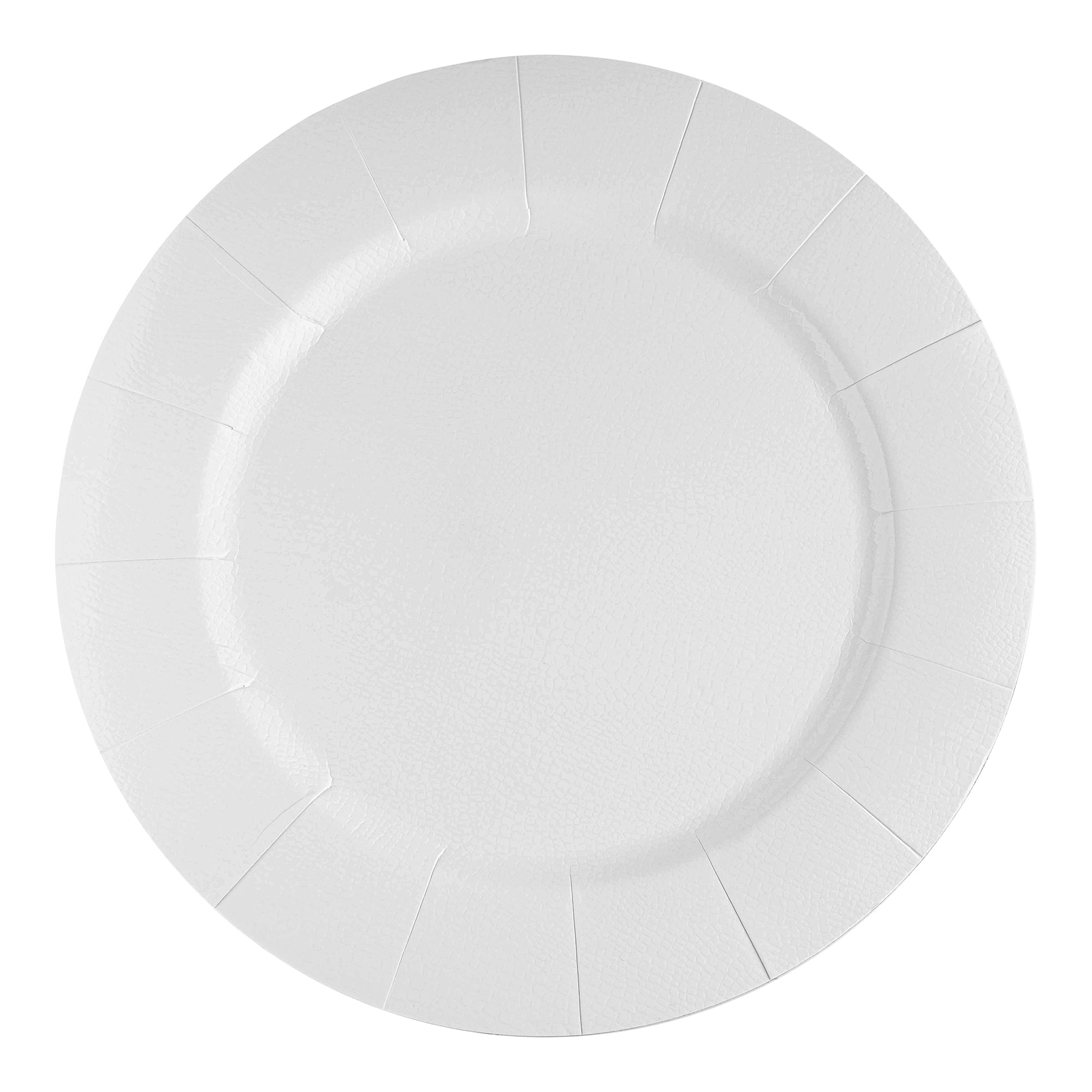 White Round Disposable Paper Charger Plates (13")