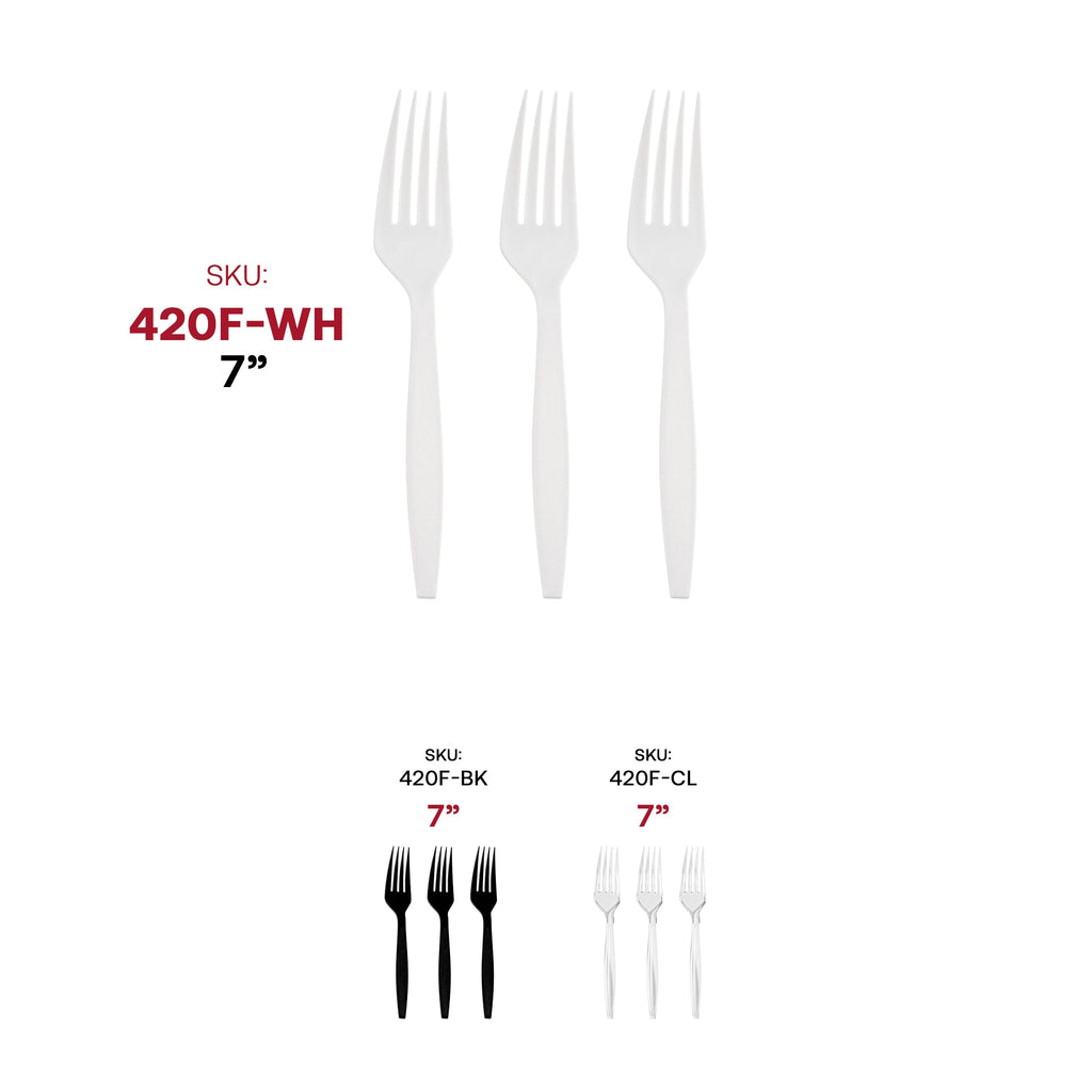White Plastic Disposable Forks