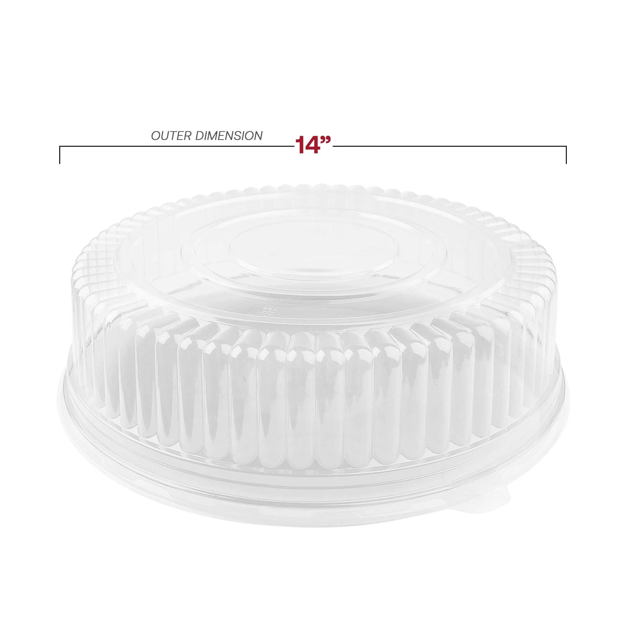 14" White Round Plastic Trays with Lids