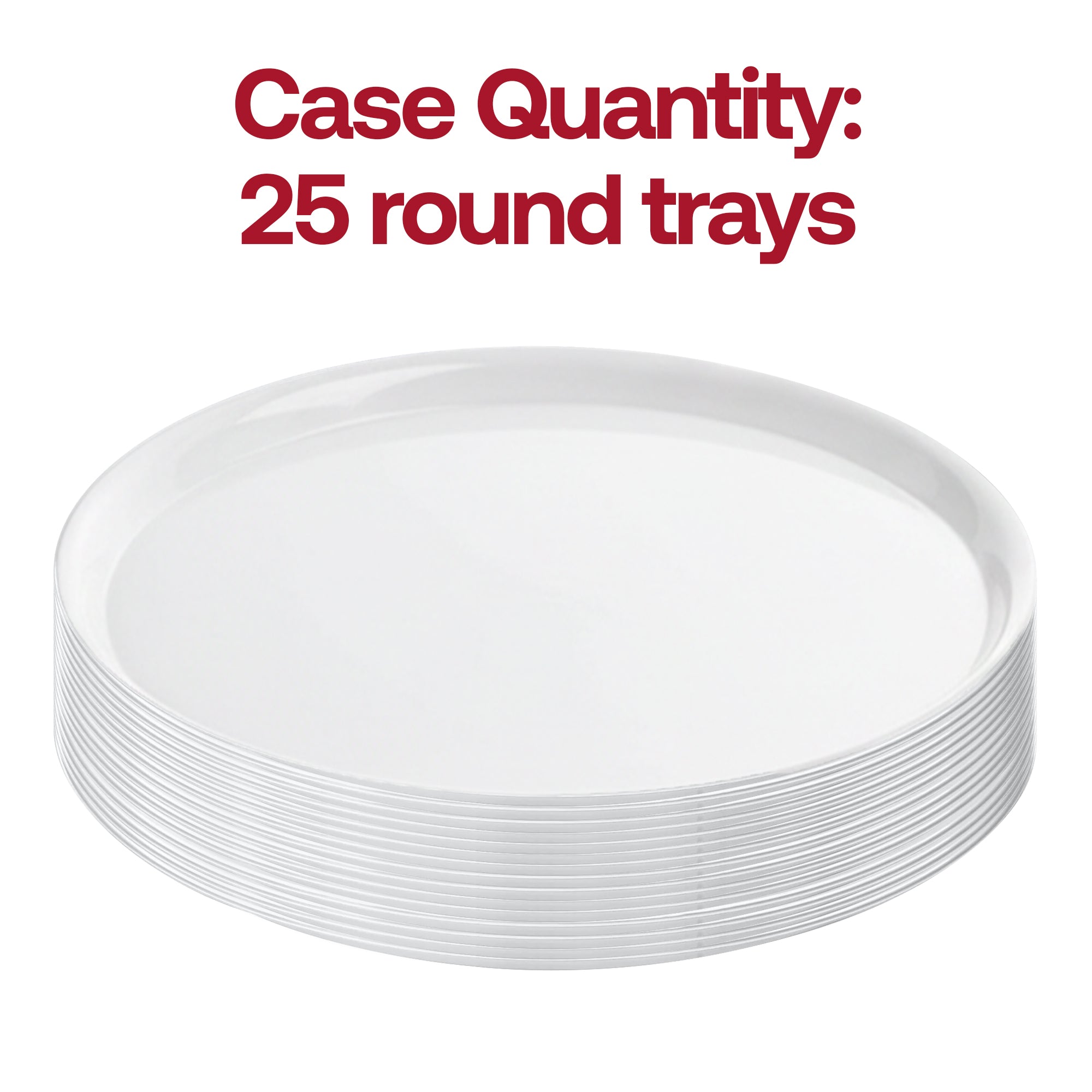 16" White Round Plastic Trays