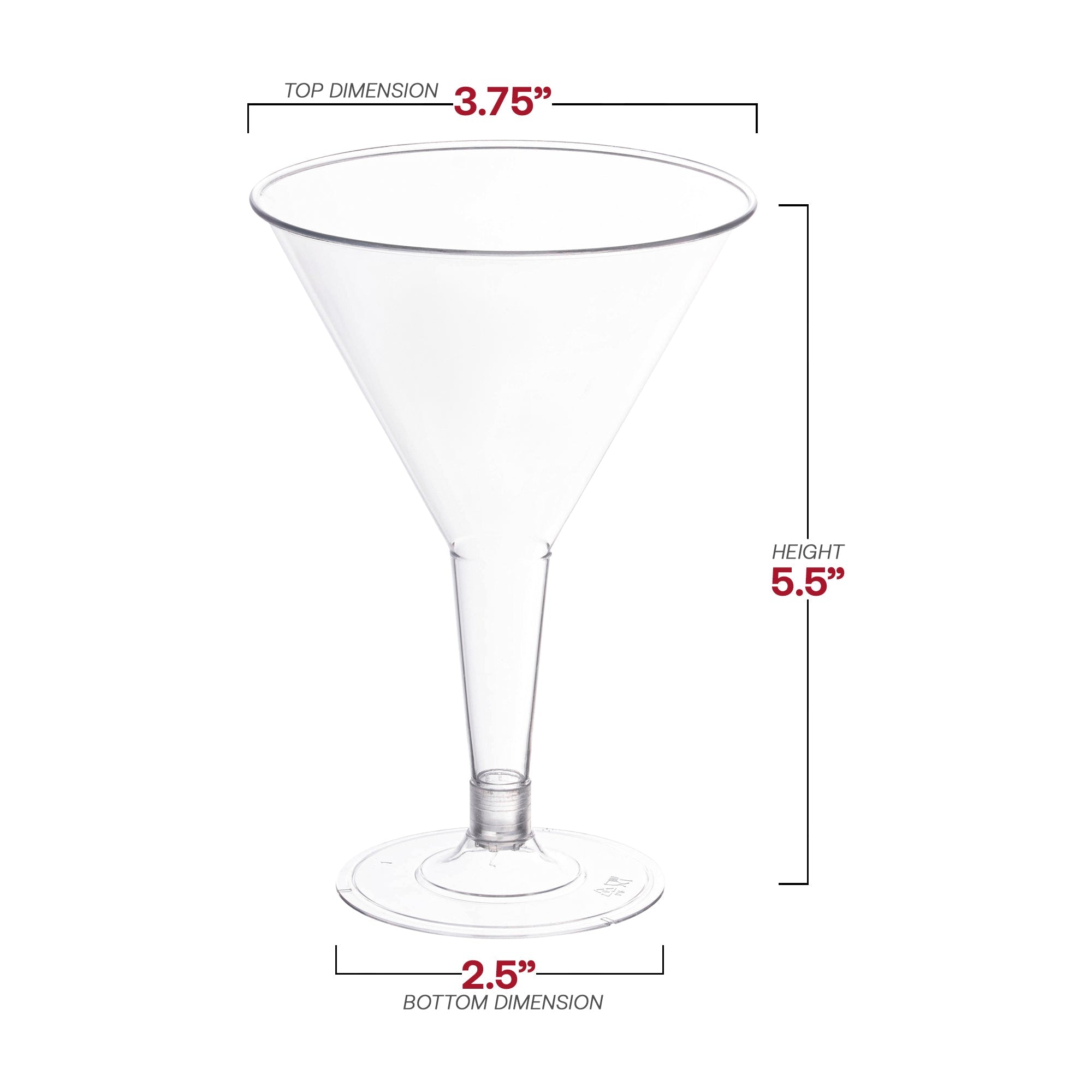 Clear Plastic Martini Glasses (6 oz. )