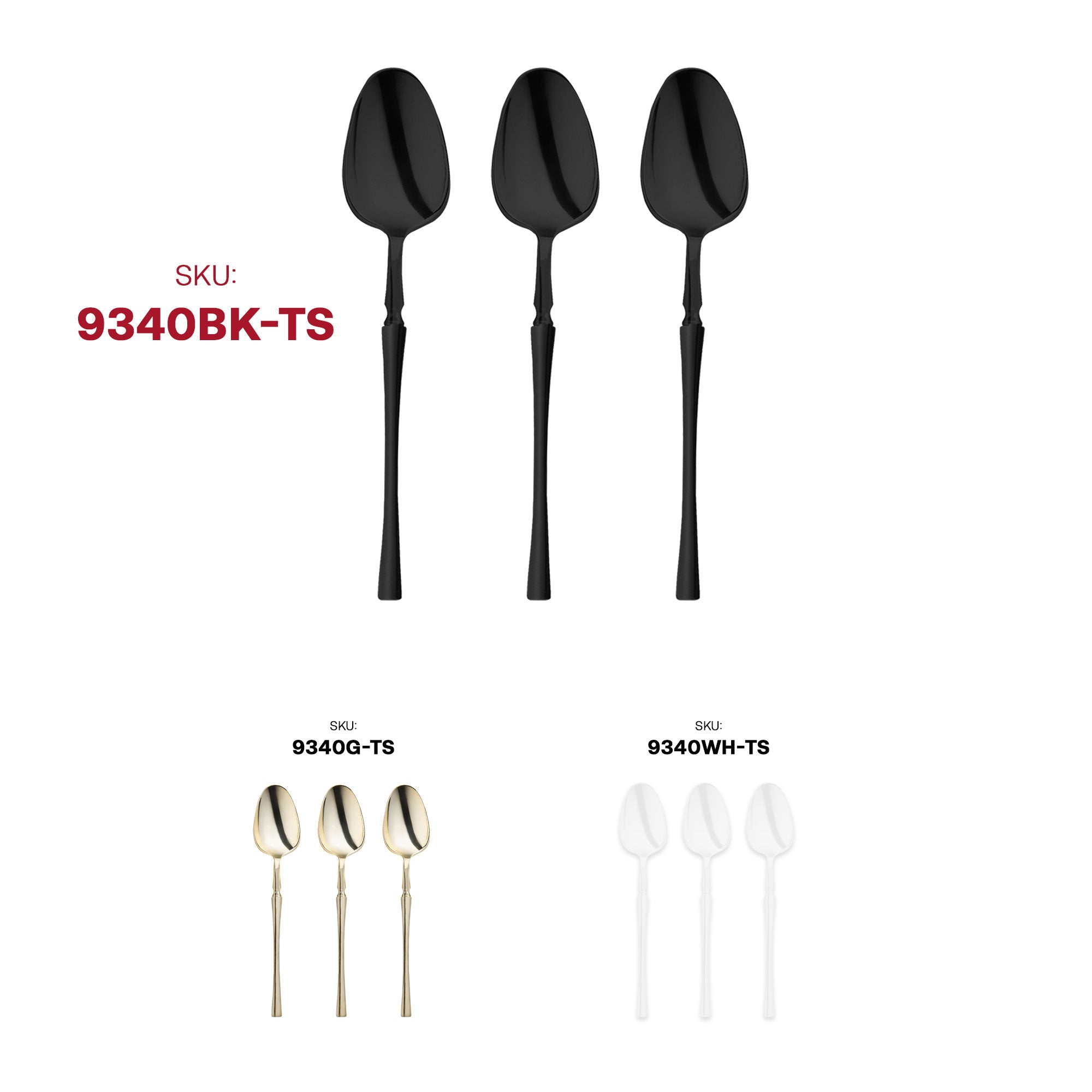 Solid Black Moderno Disposable Plastic Dessert Spoons