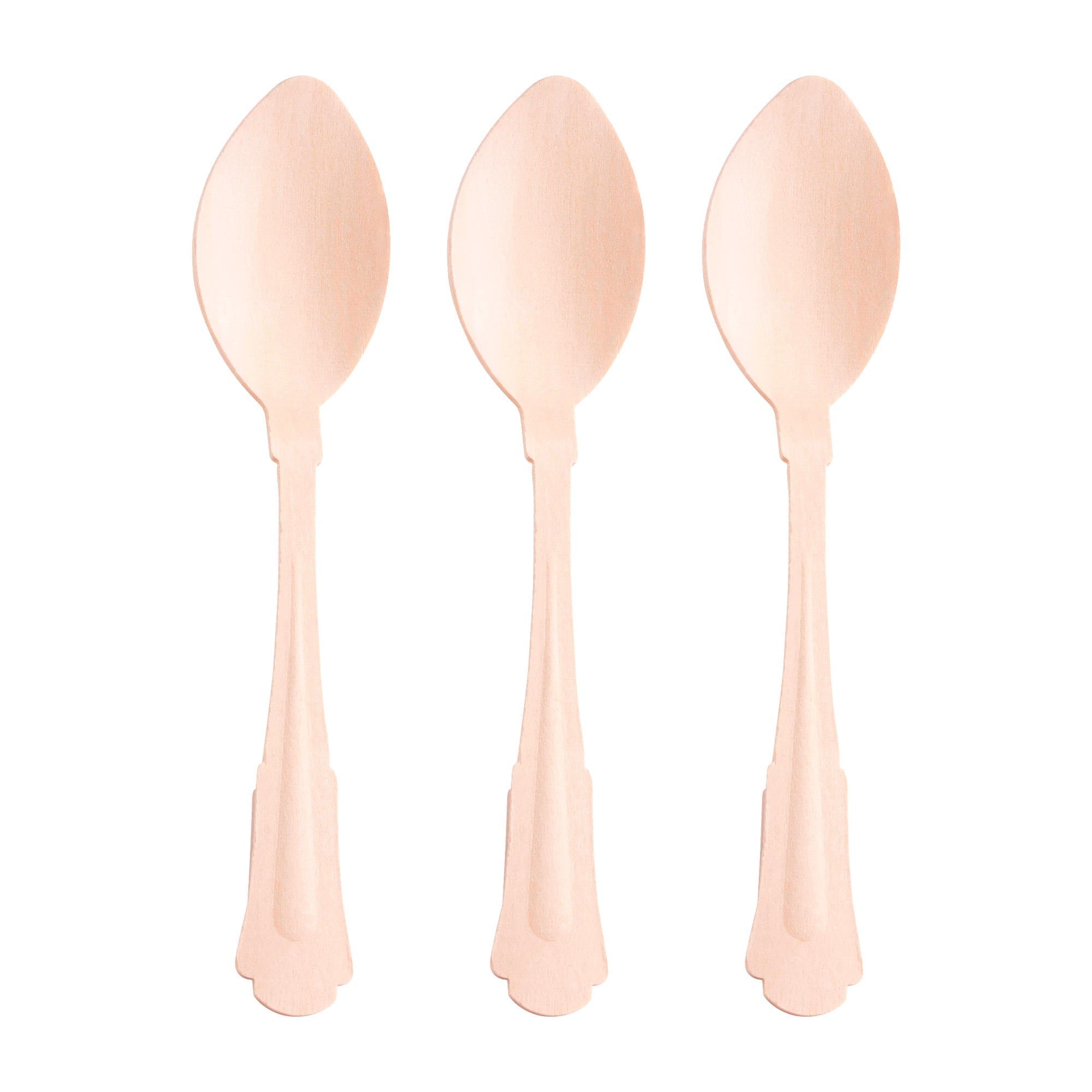 Silhouette Birch Wood Eco Friendly Disposable Dinner Spoons