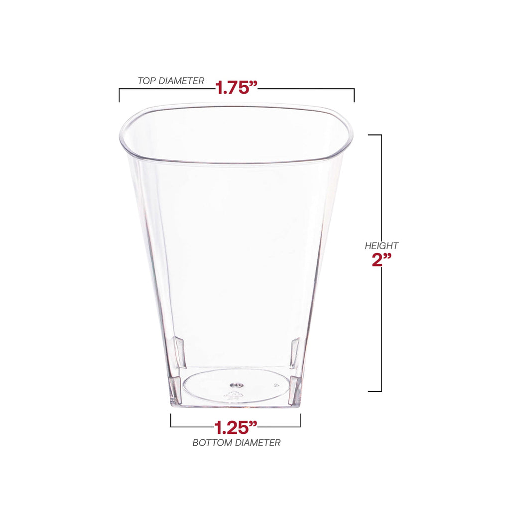 Clear Square Plastic Shot Glasses (2 oz. )