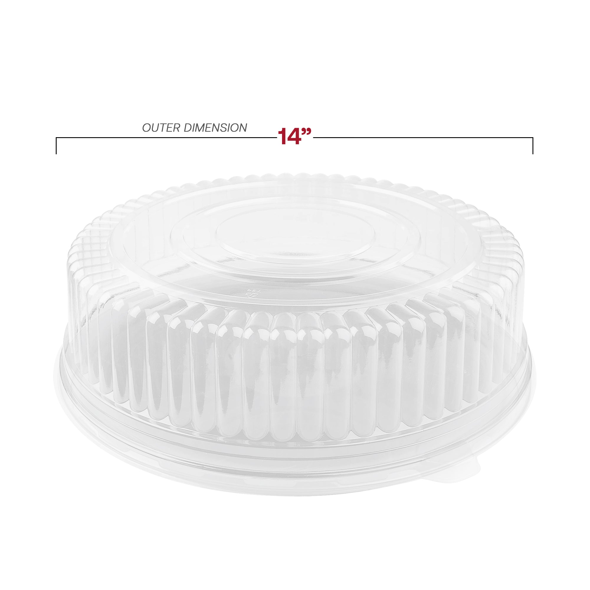 14" Clear Round Plastic Trays with Lids