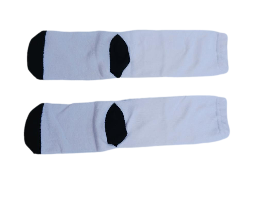 Customized Crew Socks - Black Toe and Heel FOOT BED PRINT