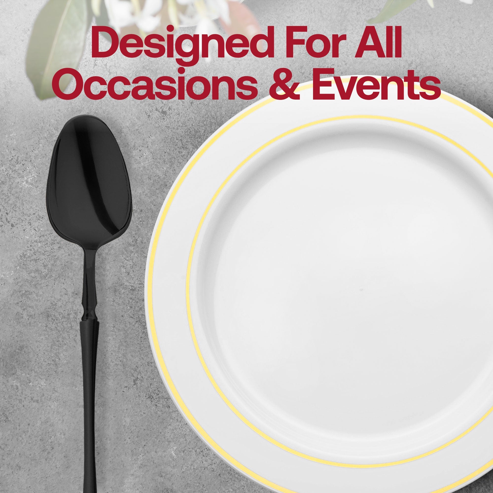 Solid Black Moderno Disposable Plastic Dinner Spoons