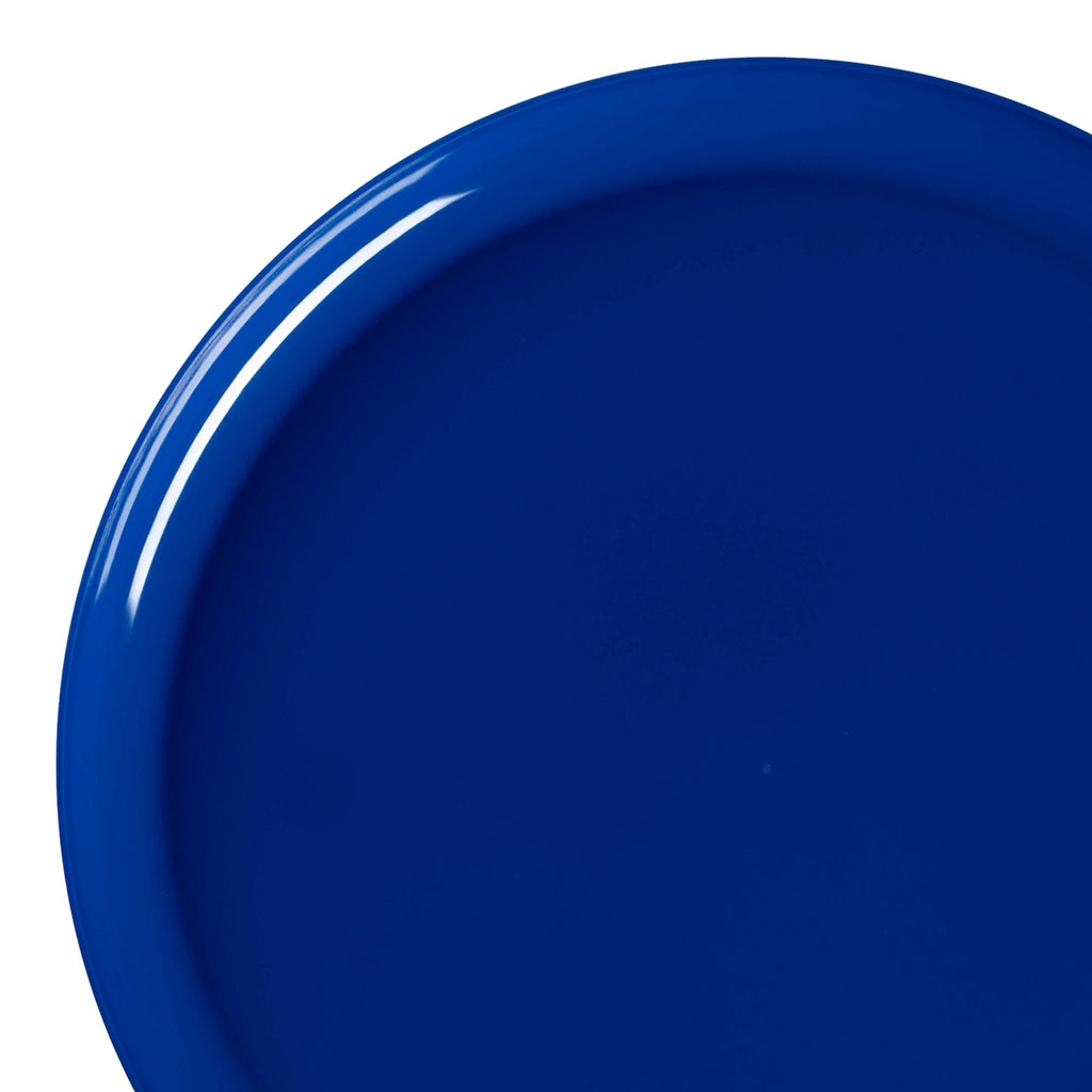 Solid Blue Flat Round Disposable Plastic Appetizer/Salad Plates (8.5")