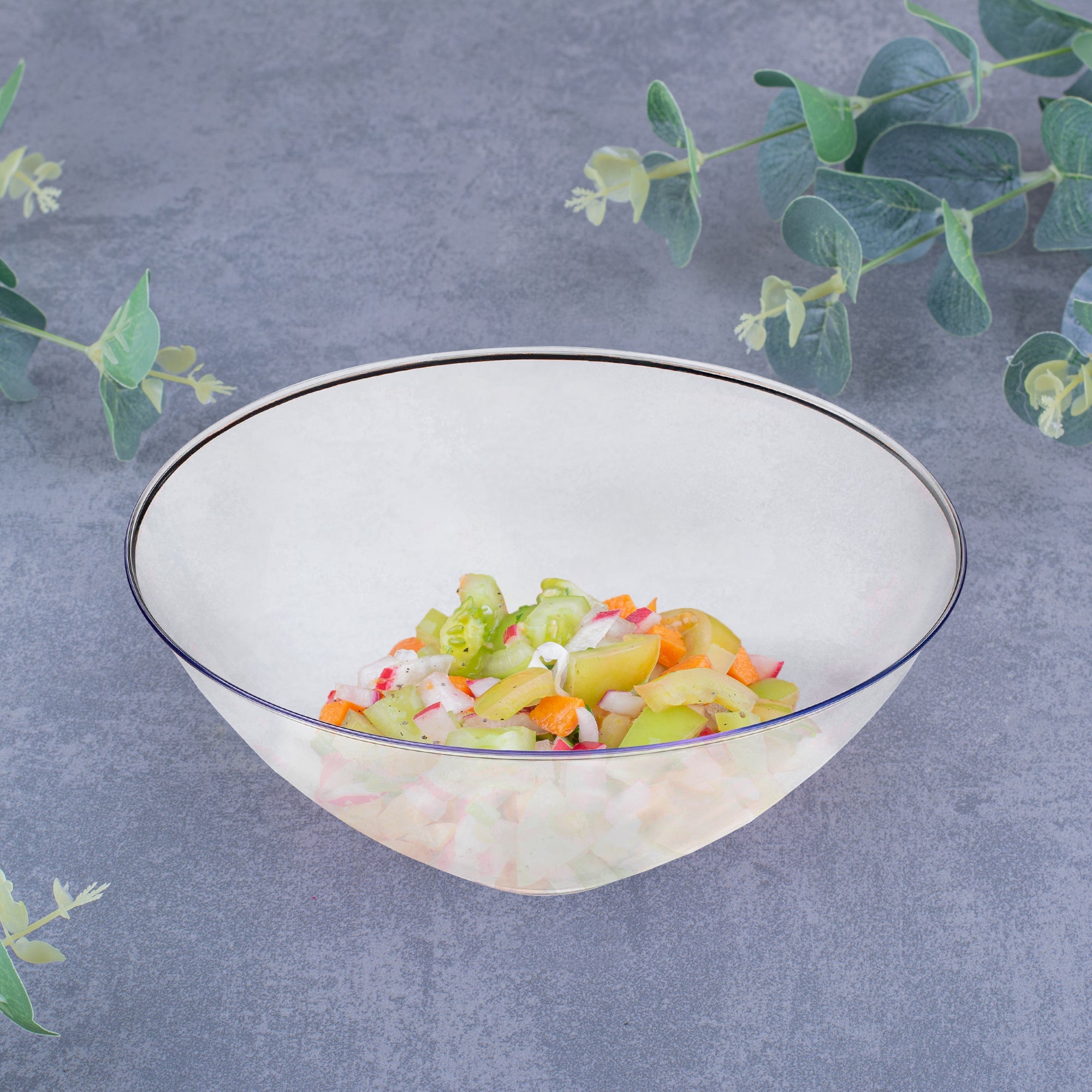 Solid Clear Organic Round Disposable Plastic Bowls (32 oz.)
