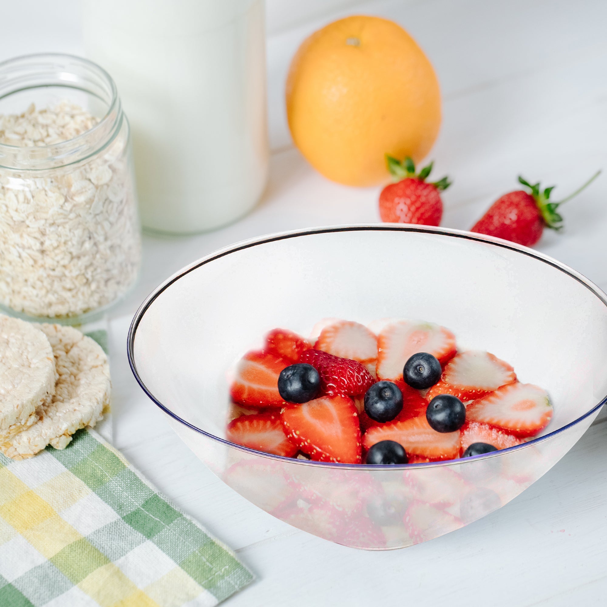 Solid Clear Organic Round Disposable Plastic Bowls (32 oz.)