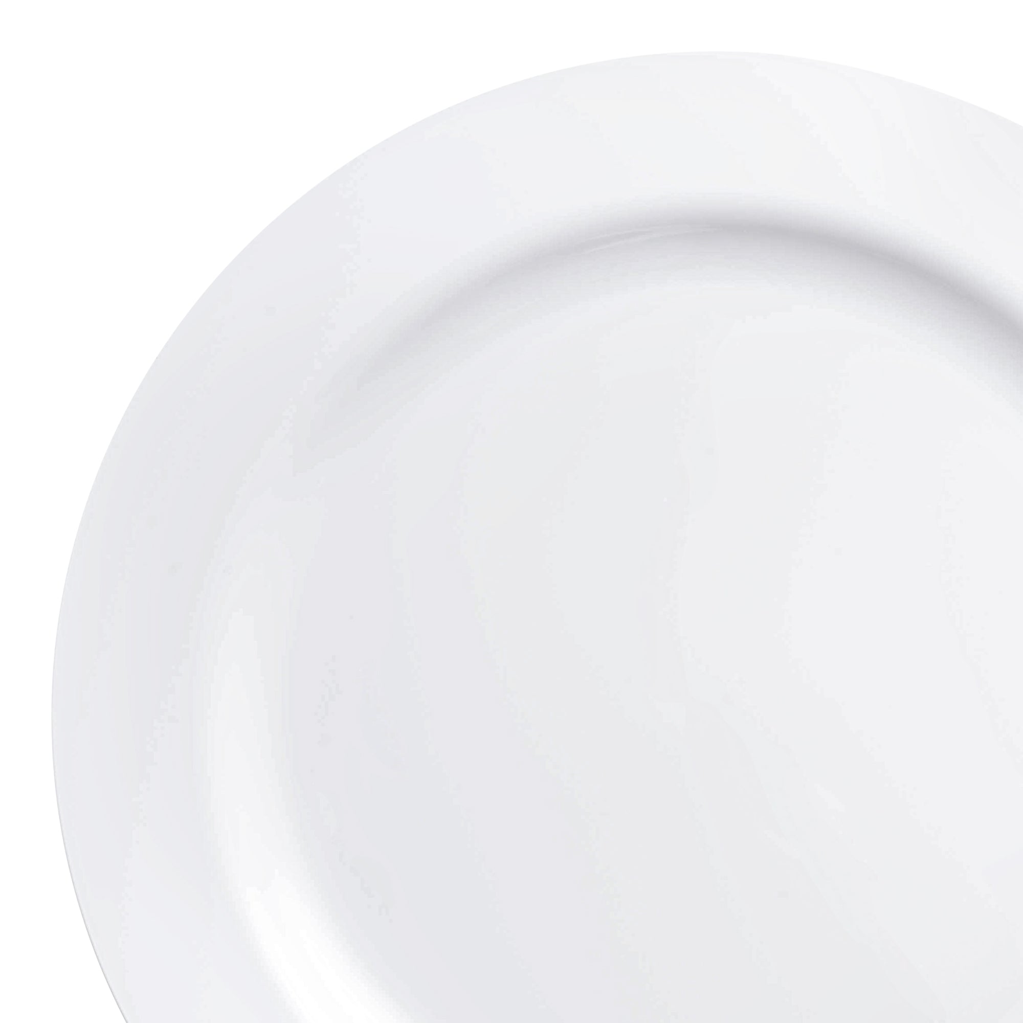 Solid White Economy Round Disposable Plastic Dinner Plates (10.25")