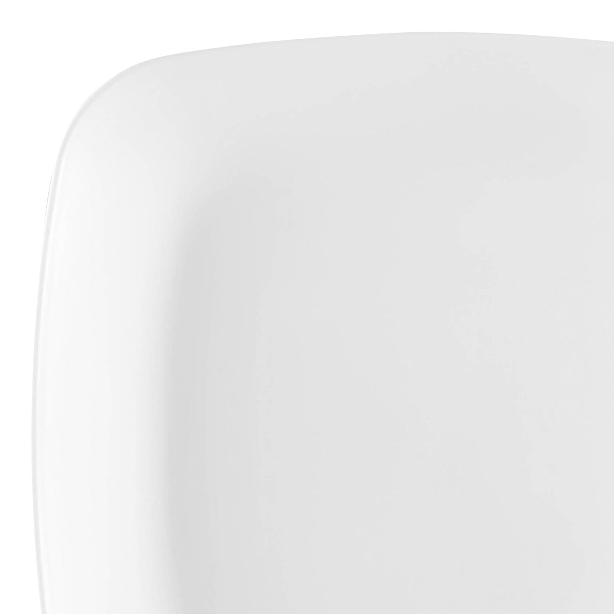 Solid White Flat Rounded Square Disposable Plastic Dinner Plates (10")