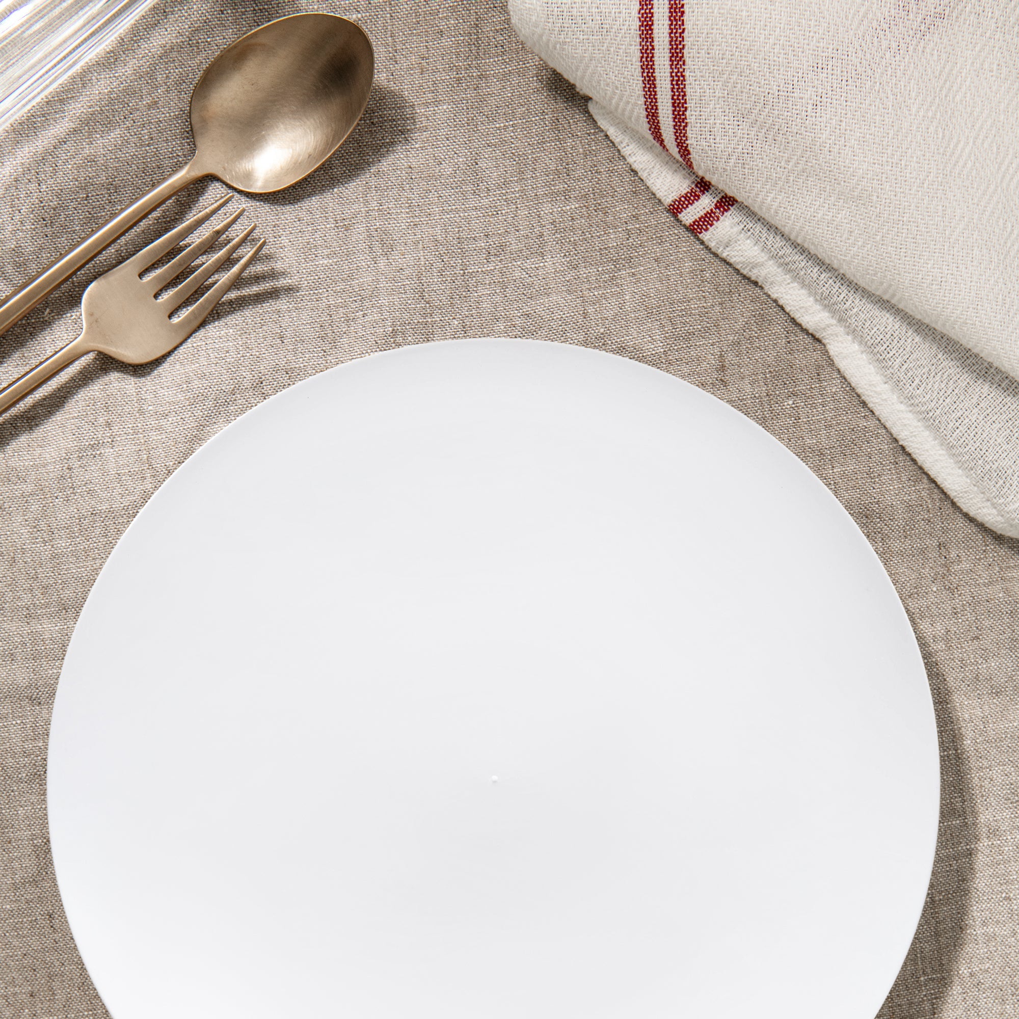 Solid White Organic Round Disposable Plastic Dinner Plates (10.25")