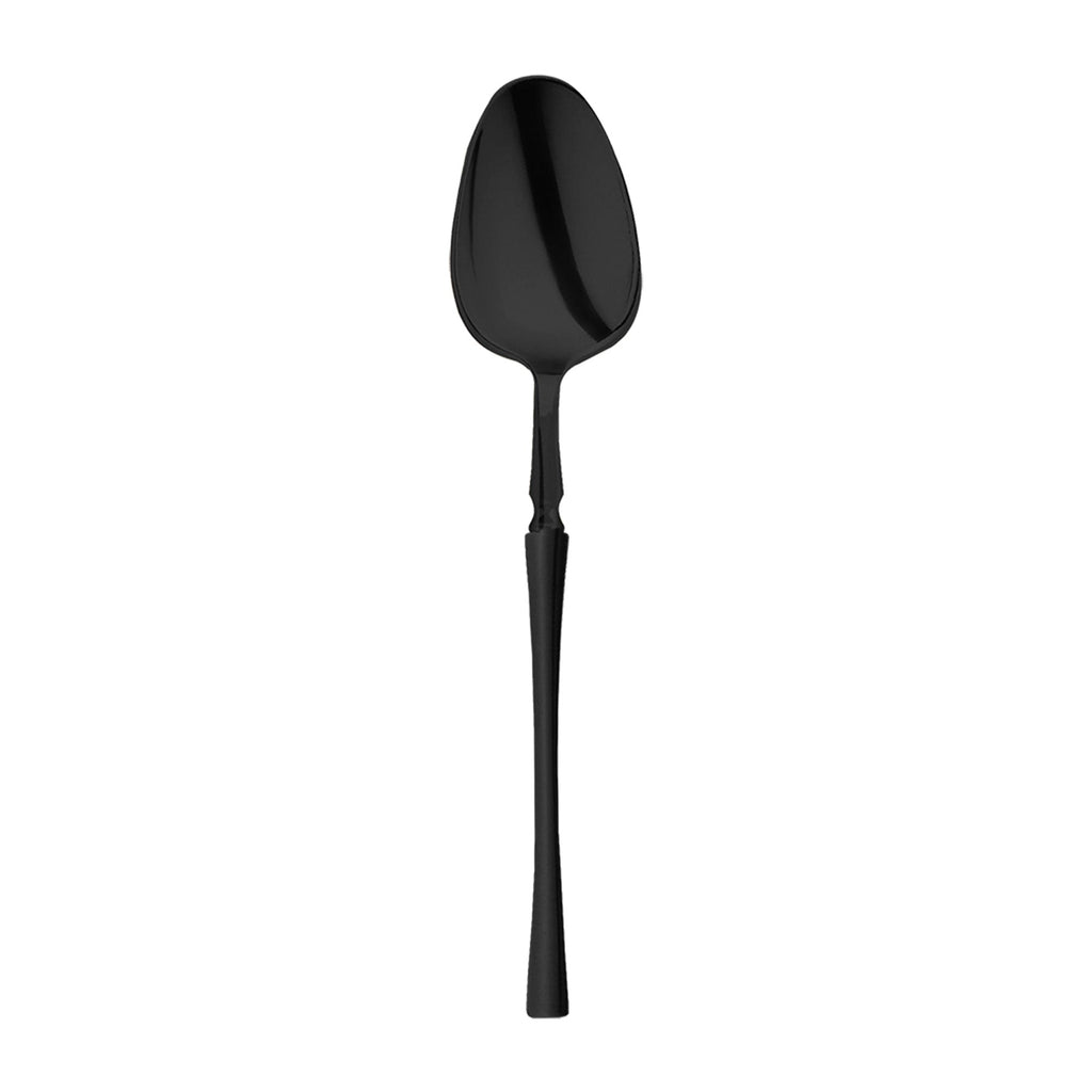 Solid Black Moderno Disposable Plastic Dessert Spoons