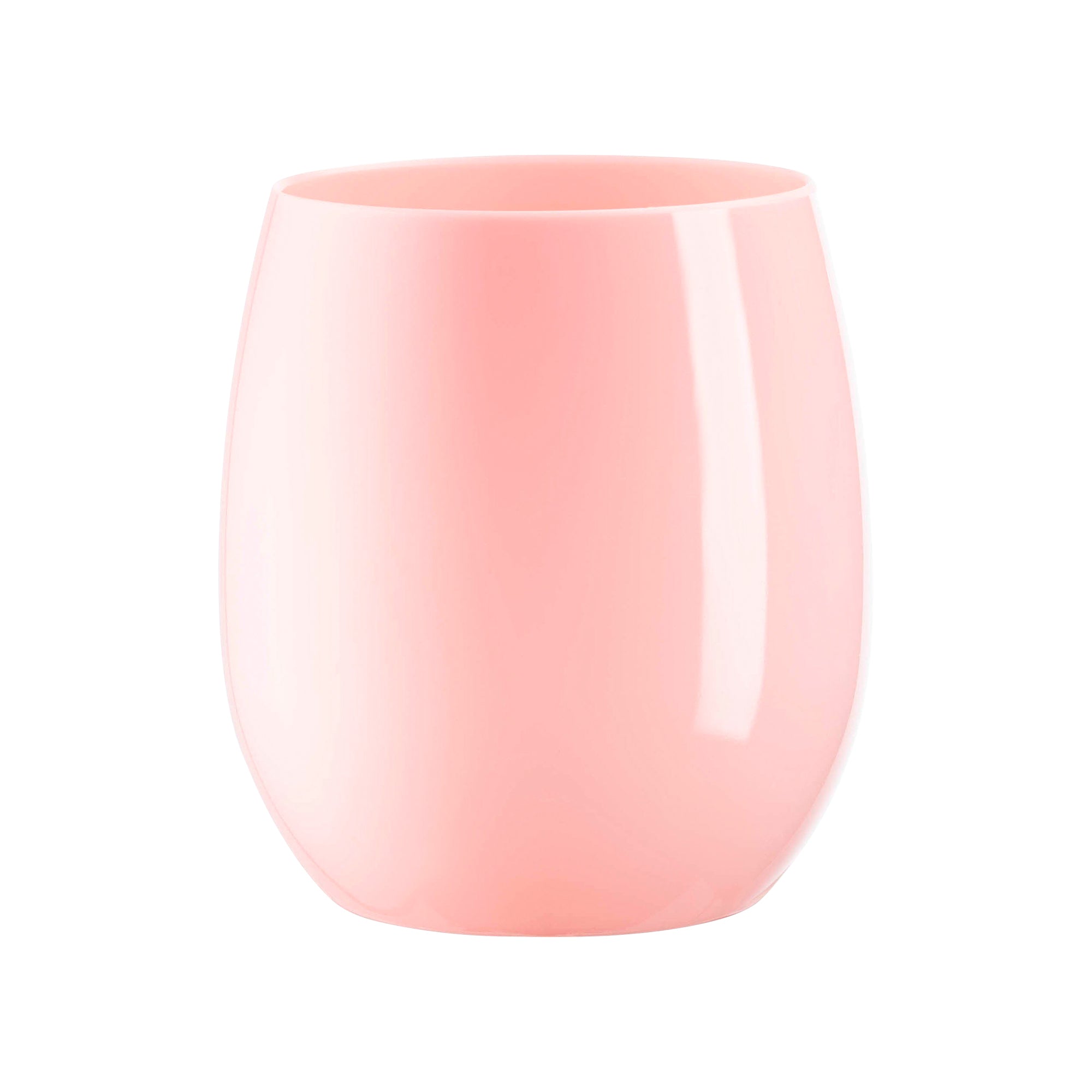 12oz. Solid Pink Elegant Stemless Plastic Wine Glasses