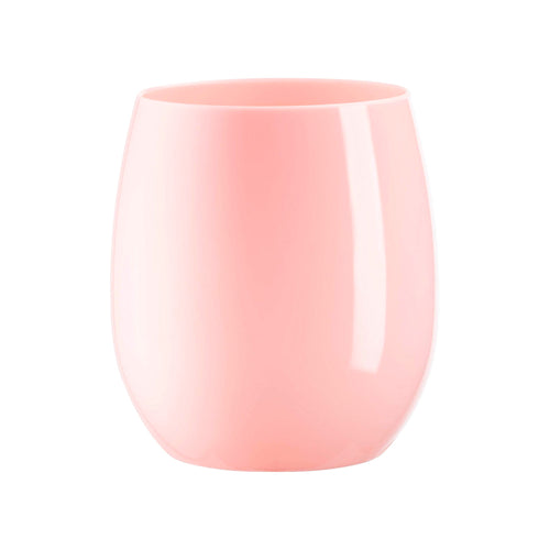 12oz. Solid Pink Elegant Stemless Plastic Wine Glasses