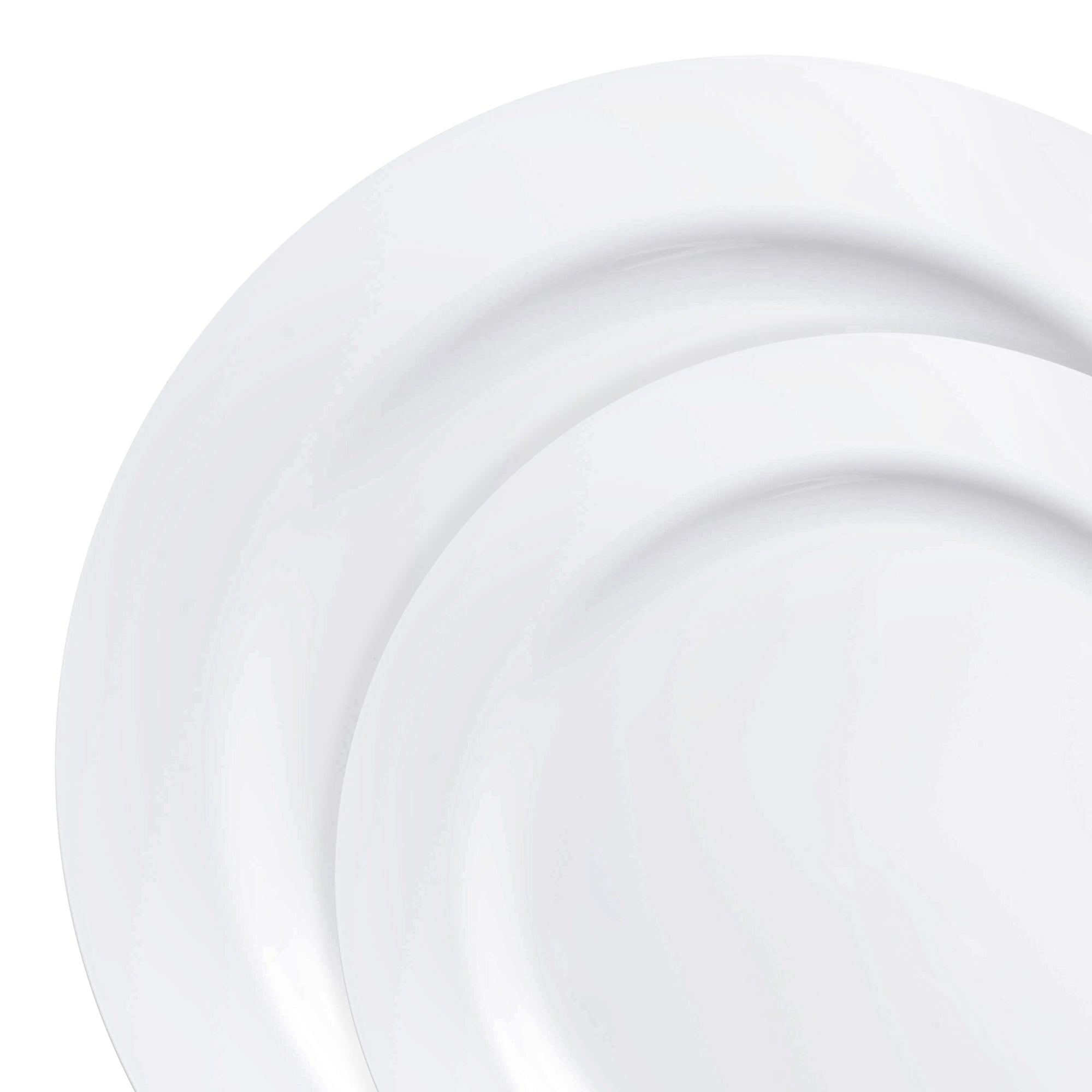 Solid White Economy Round Disposable Plastic Dinnerware Value Set