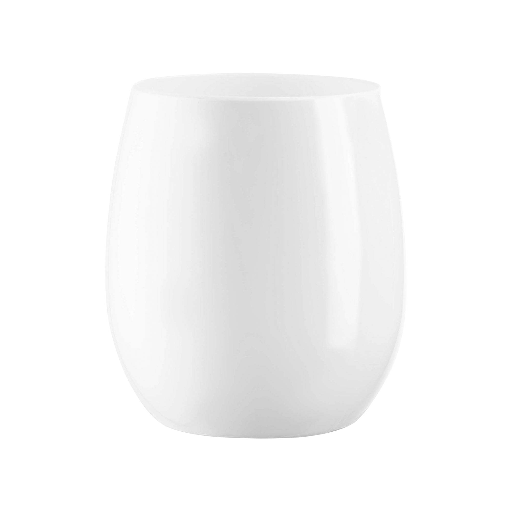 Solid White Elegant Stemless Plastic Wine Glasses (12 oz. )