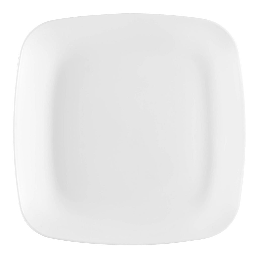 Solid White Flat Rounded Square Disposable Plastic Appetizer/Salad Plates (7.25")