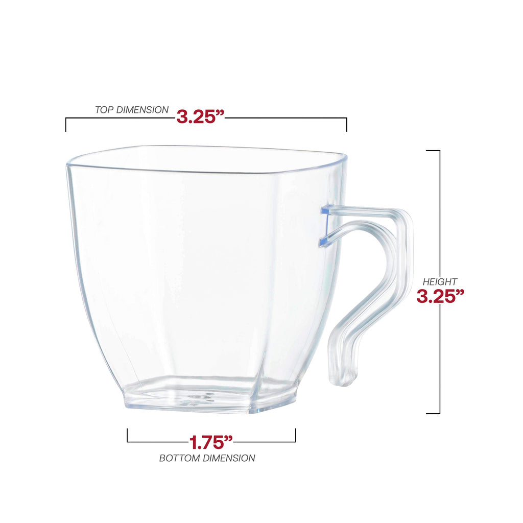Clear Square Plastic Coffee Mugs (8 oz. )