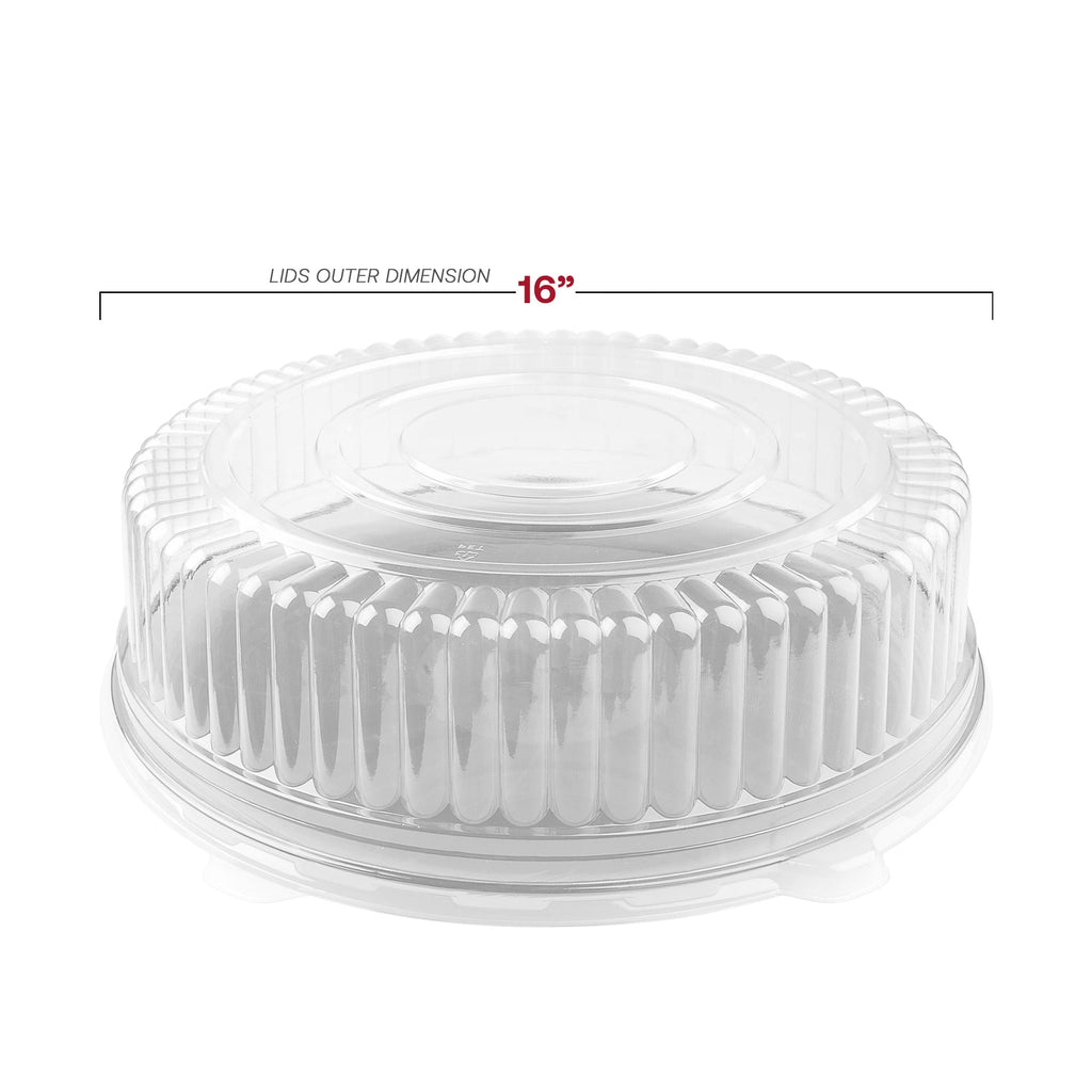 16" Clear Round Plastic Tray Lids