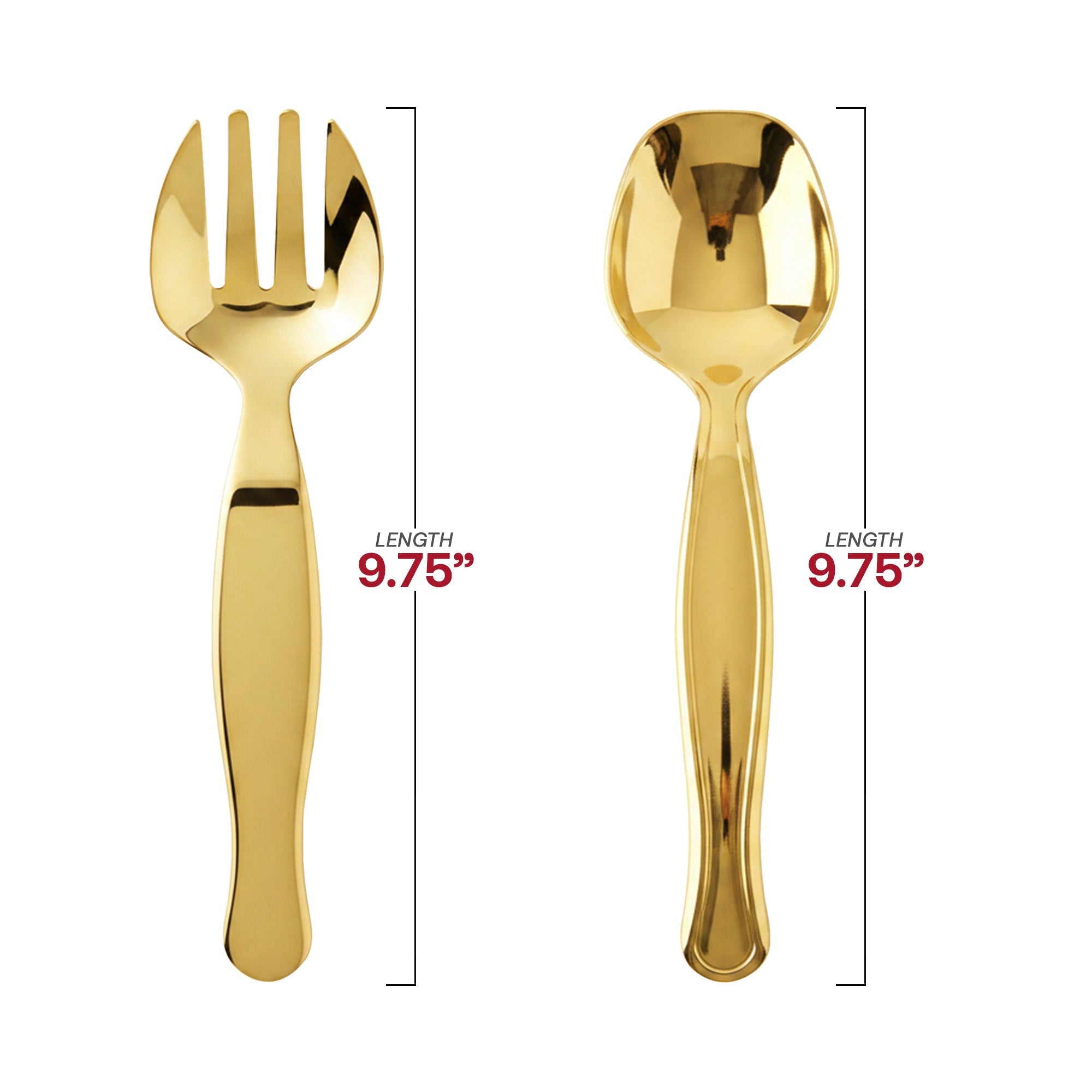 Gold Disposable Plastic Serving Flatware Set
