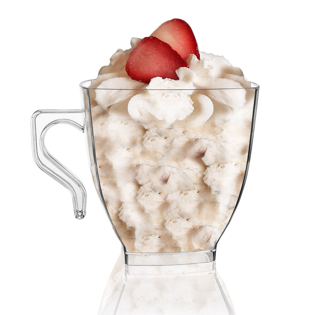 Clear Square Plastic Coffee Mugs (8 oz. )