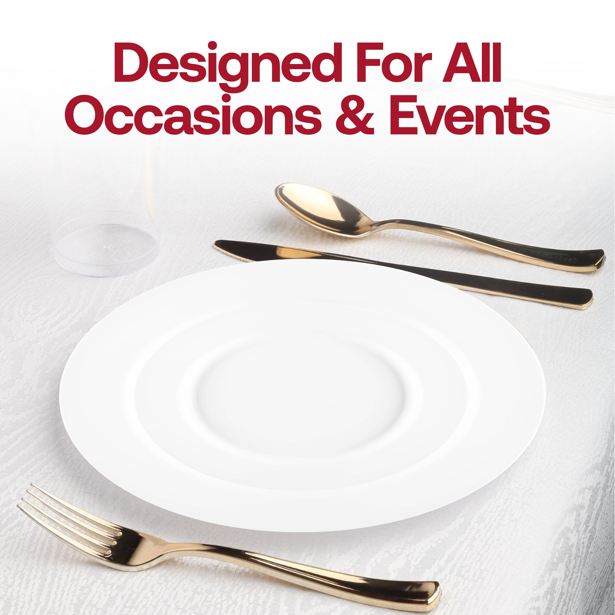 Matte Milk White Round Disposable Plastic Dinner Plates (10")