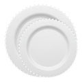 White Pearl String Round Disposable Plastic Dinnerware Value Set