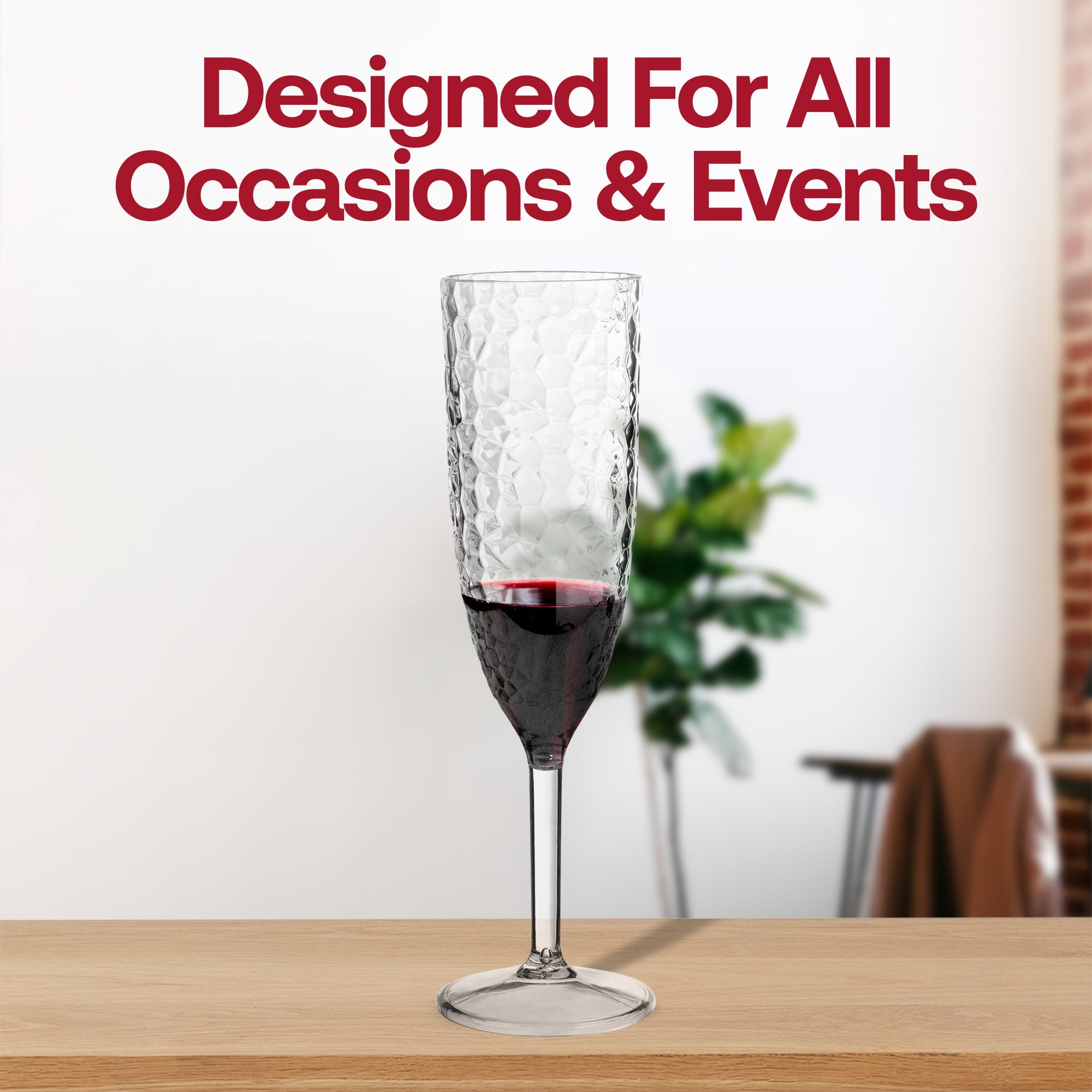 Crystal Disposable Plastic Champagne Flutes (8 oz. )