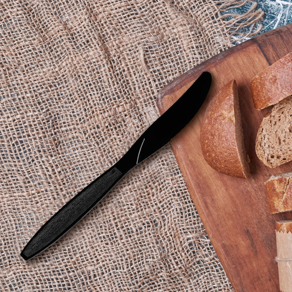 Black Plastic Disposable Knives