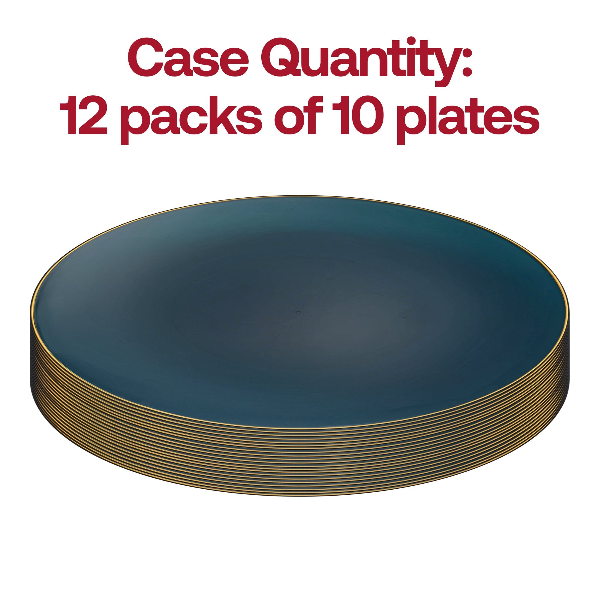 Navy with Gold Rim Organic Round Disposable Plastic Appetizer/Salad Plates (7.5")
