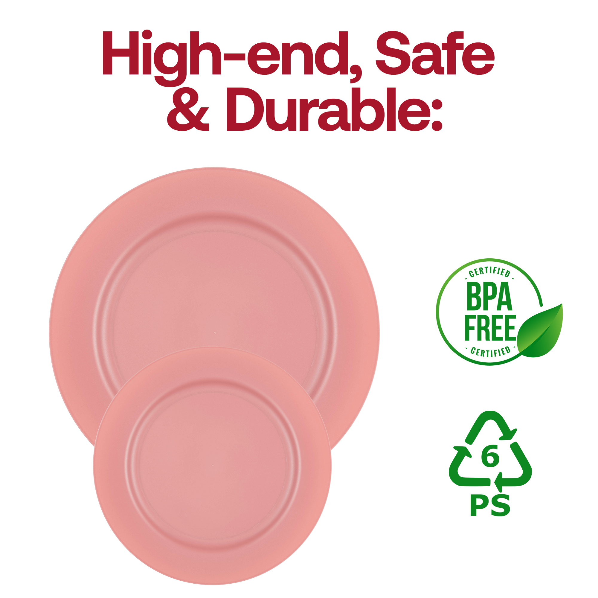 Matte Fuchsia Round Disposable Plastic Appetizer/Salad Plates (7.5")